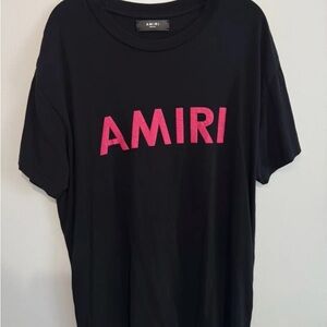 AMIRI Amiri Pink Logo T-Shirt Black Cracked Print Size Medium Large